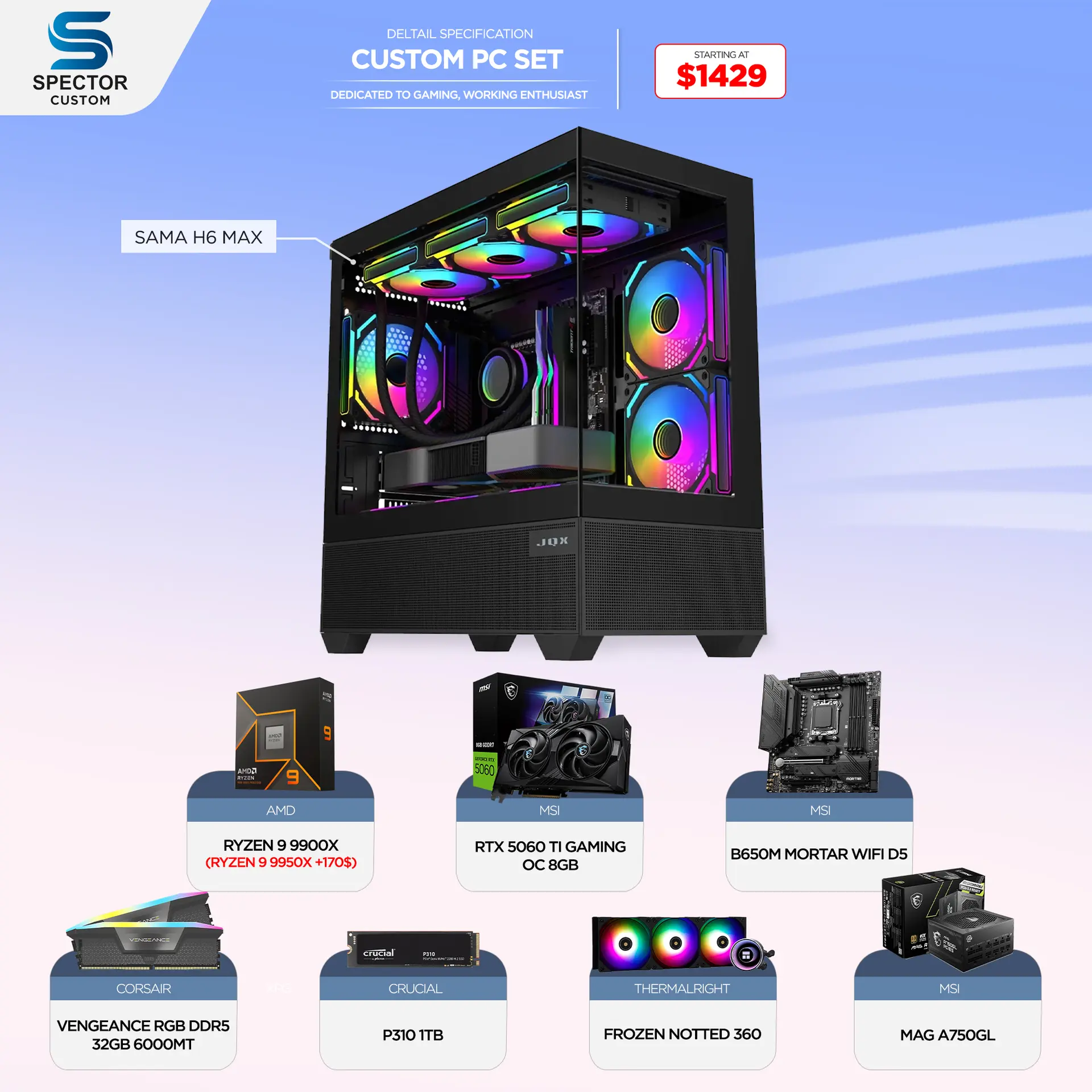 AMD Ryzen 9 9900X RTX5060Ti