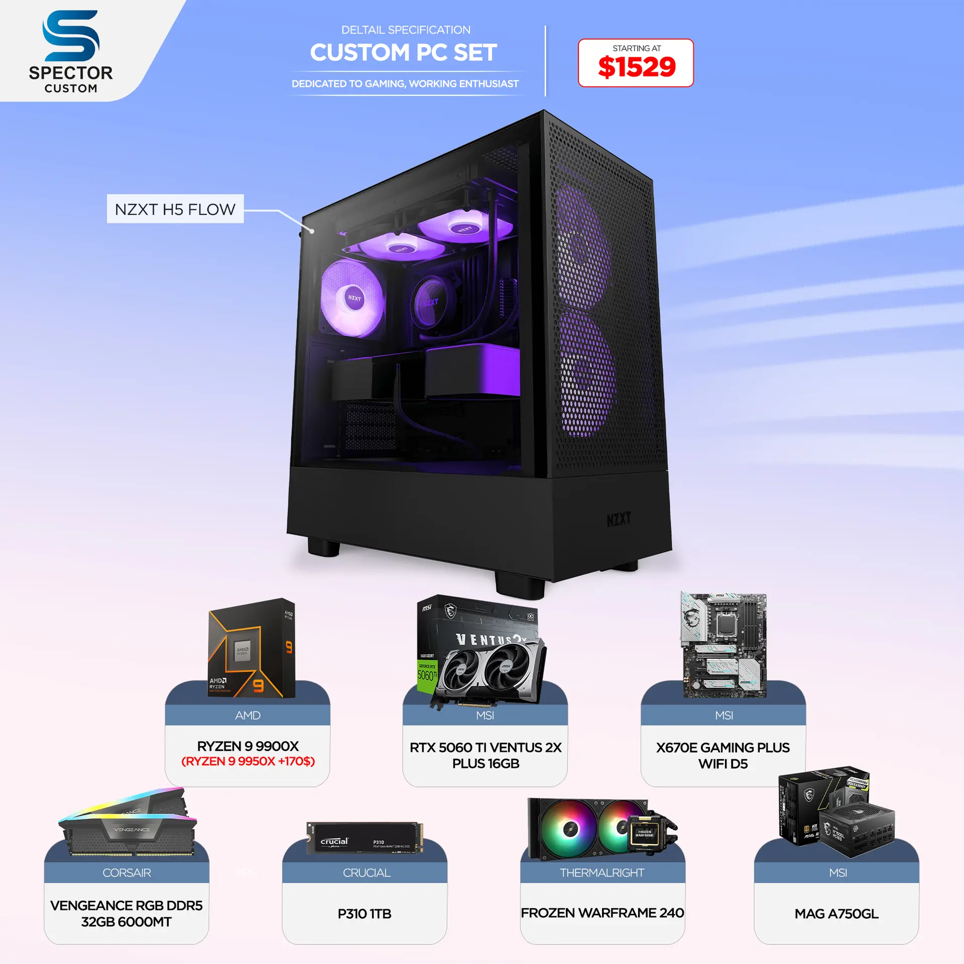 AMD Ryzen 9 9900X RTX5060Ti