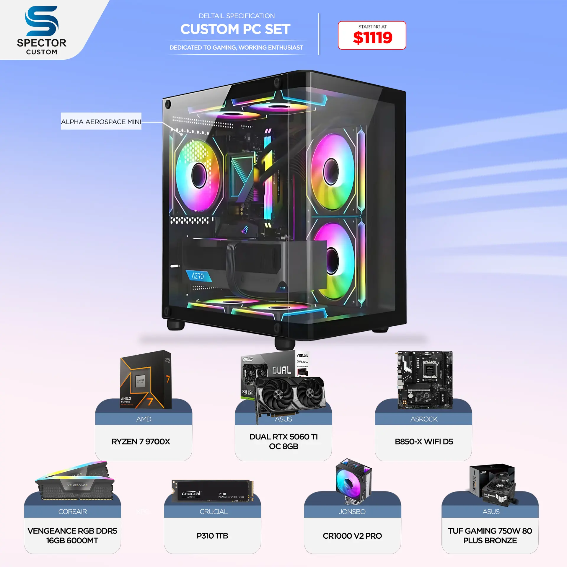 AMD Ryzen 7 9700X RTX 5060 Ti
