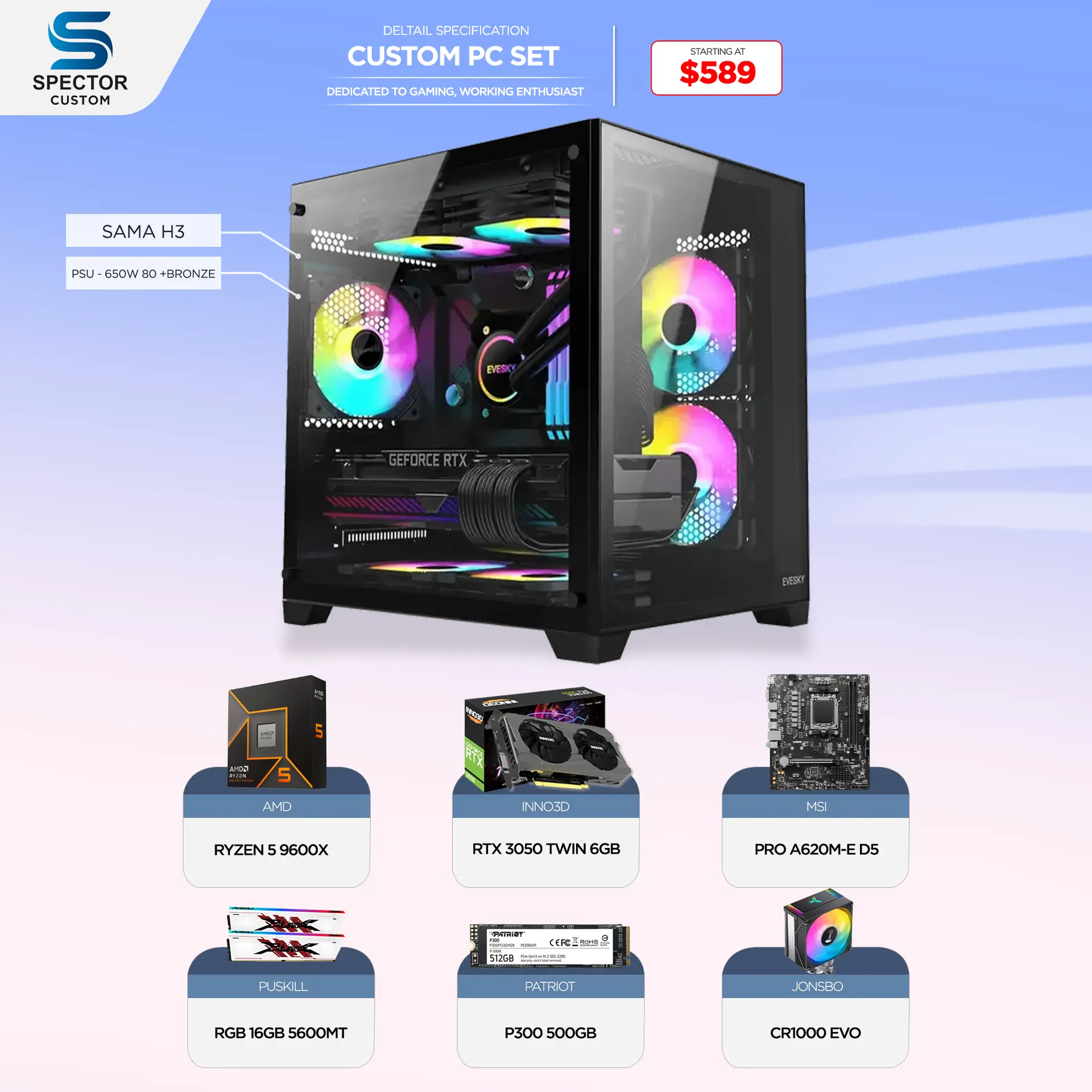 AMD Ryzen 5 9600X RTX3050