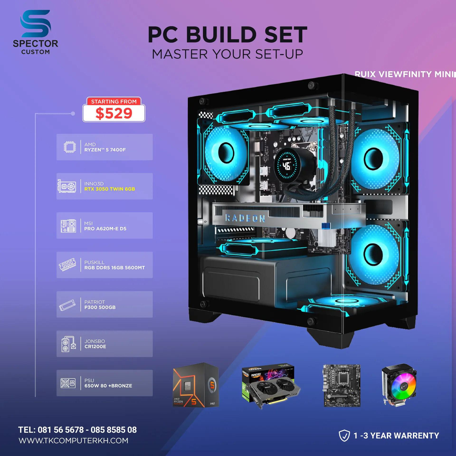AMD Ryzen 5 7400F RTX 3050