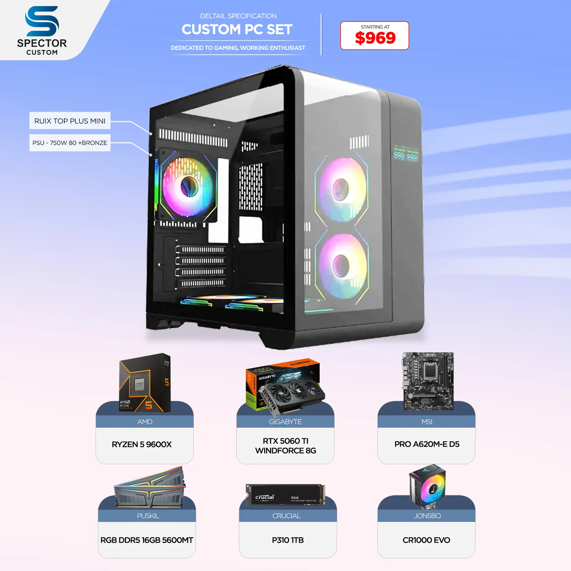 AMD Ryzen 5 9600X RTX5060 Ti