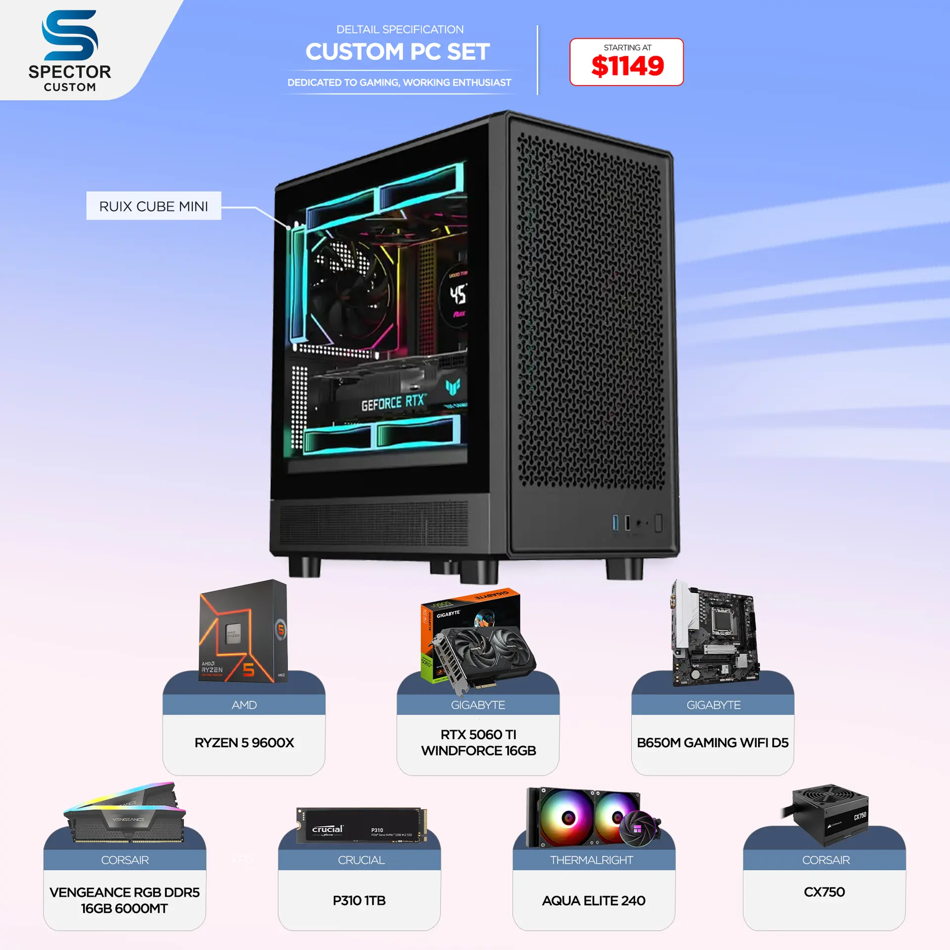 AMD Ryzen 5 9600X RTX5060 Ti