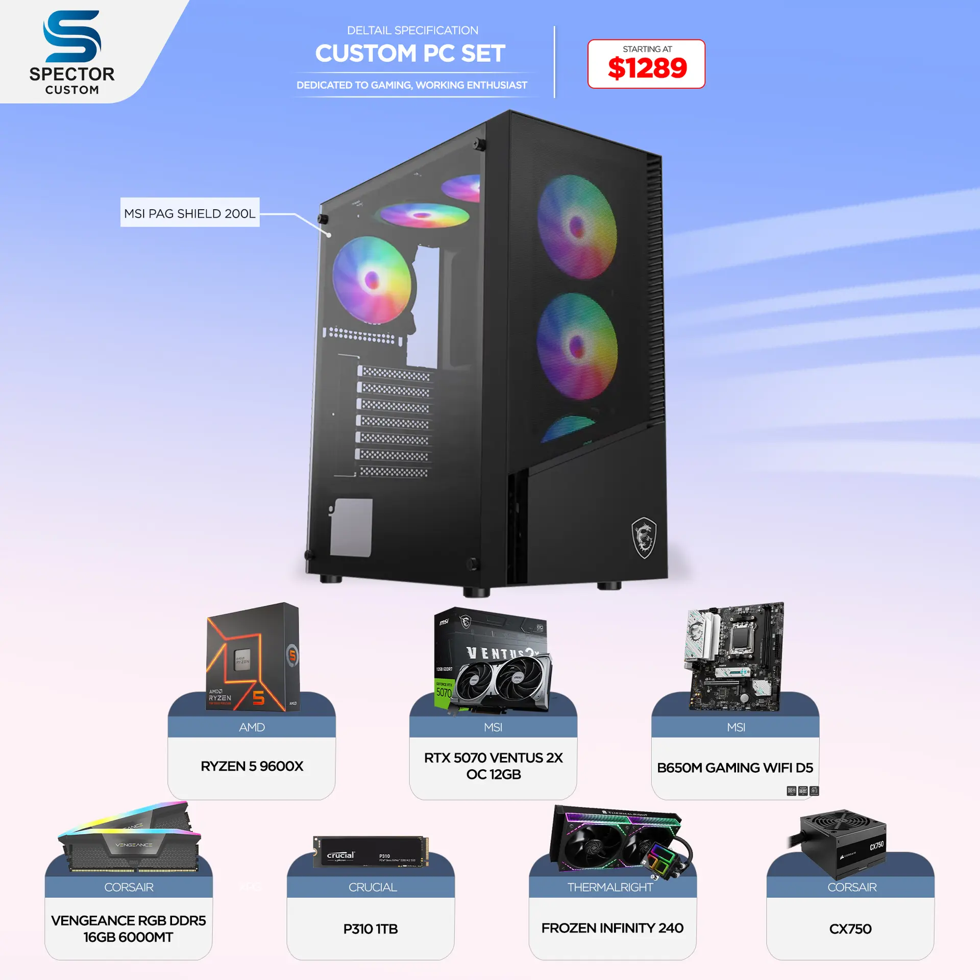 AMD Ryzen 5 9600X RTX5070 