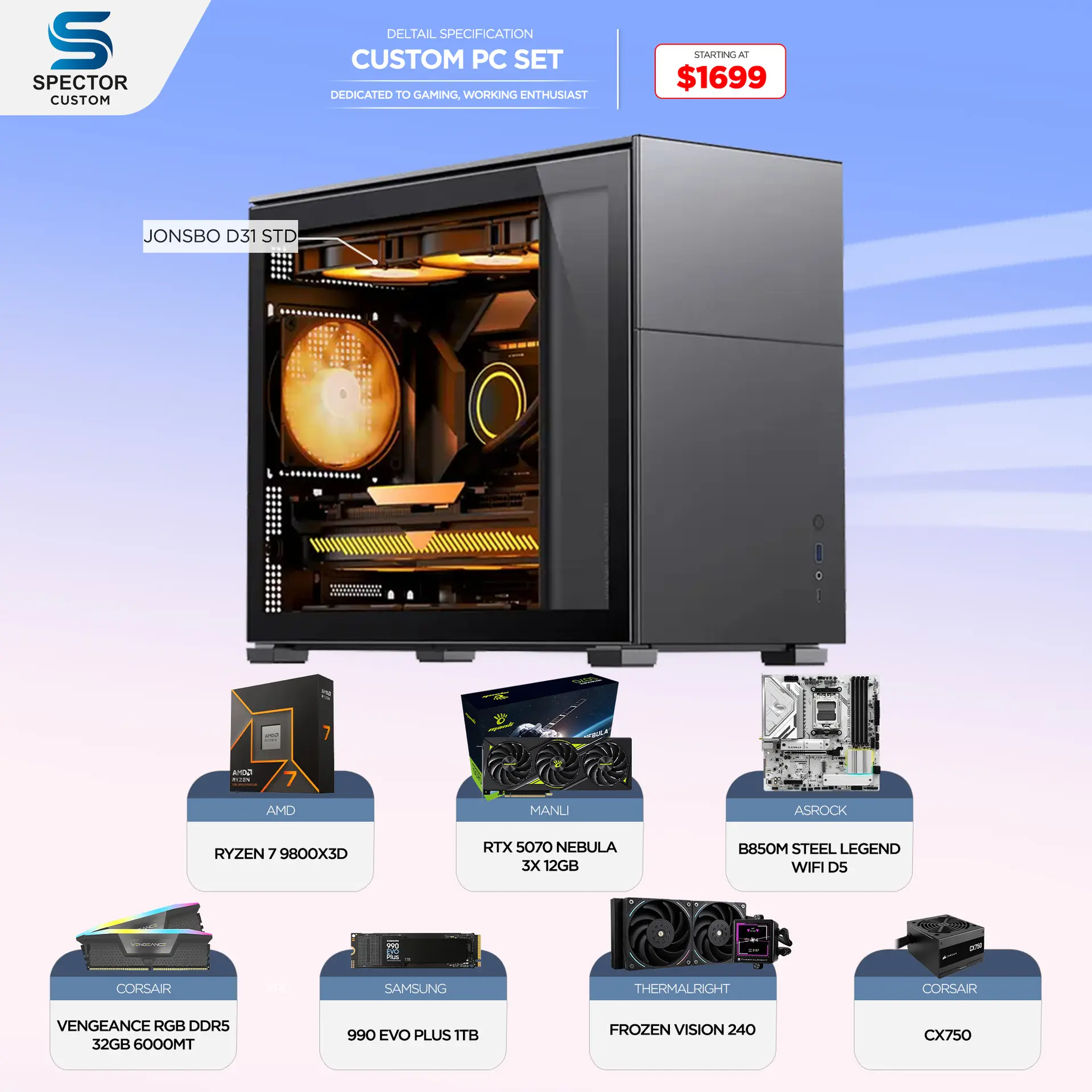 AMD Ryzen 7 9800X3D RTX 5070