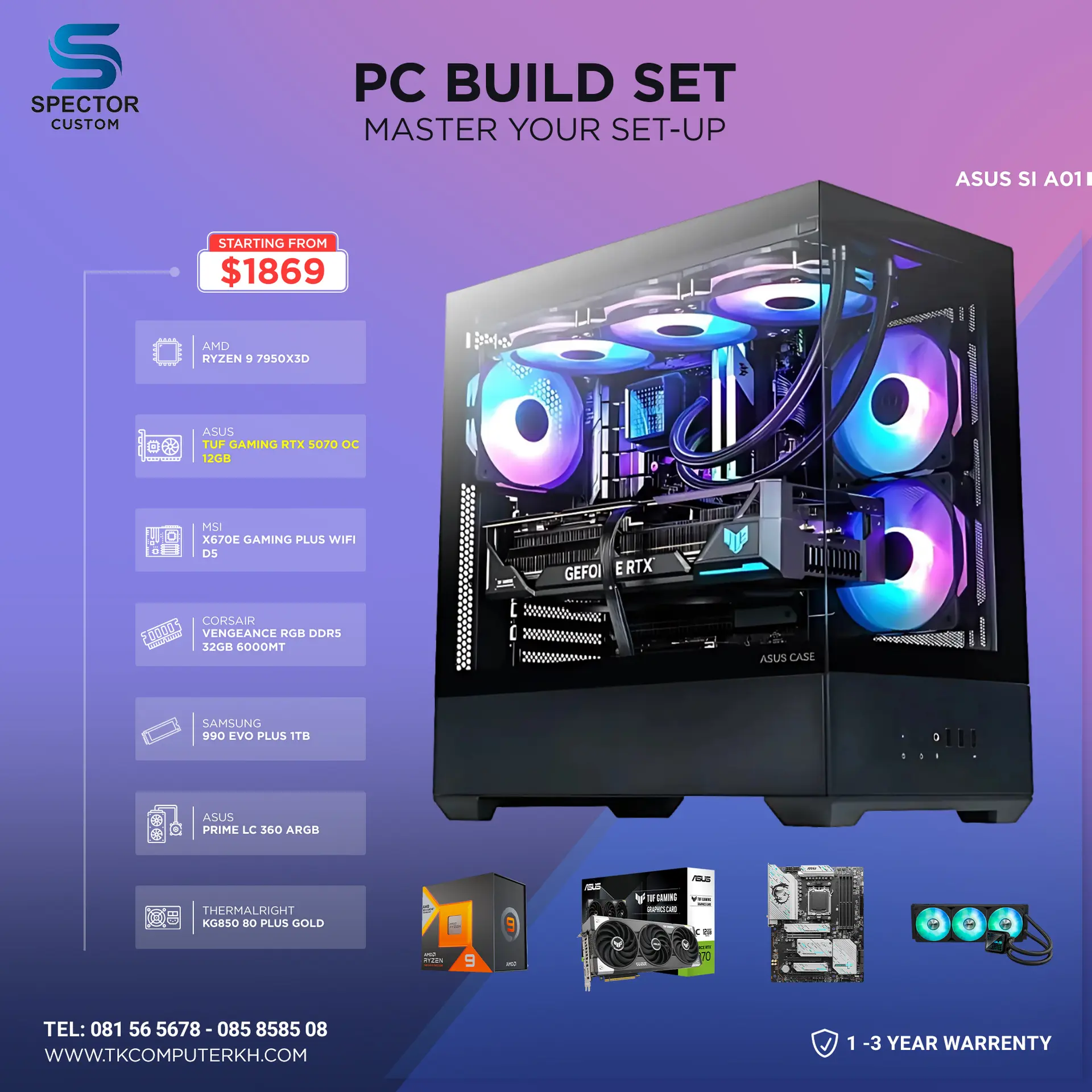 AMD Ryzen 9 7950X3D RTX 5070 