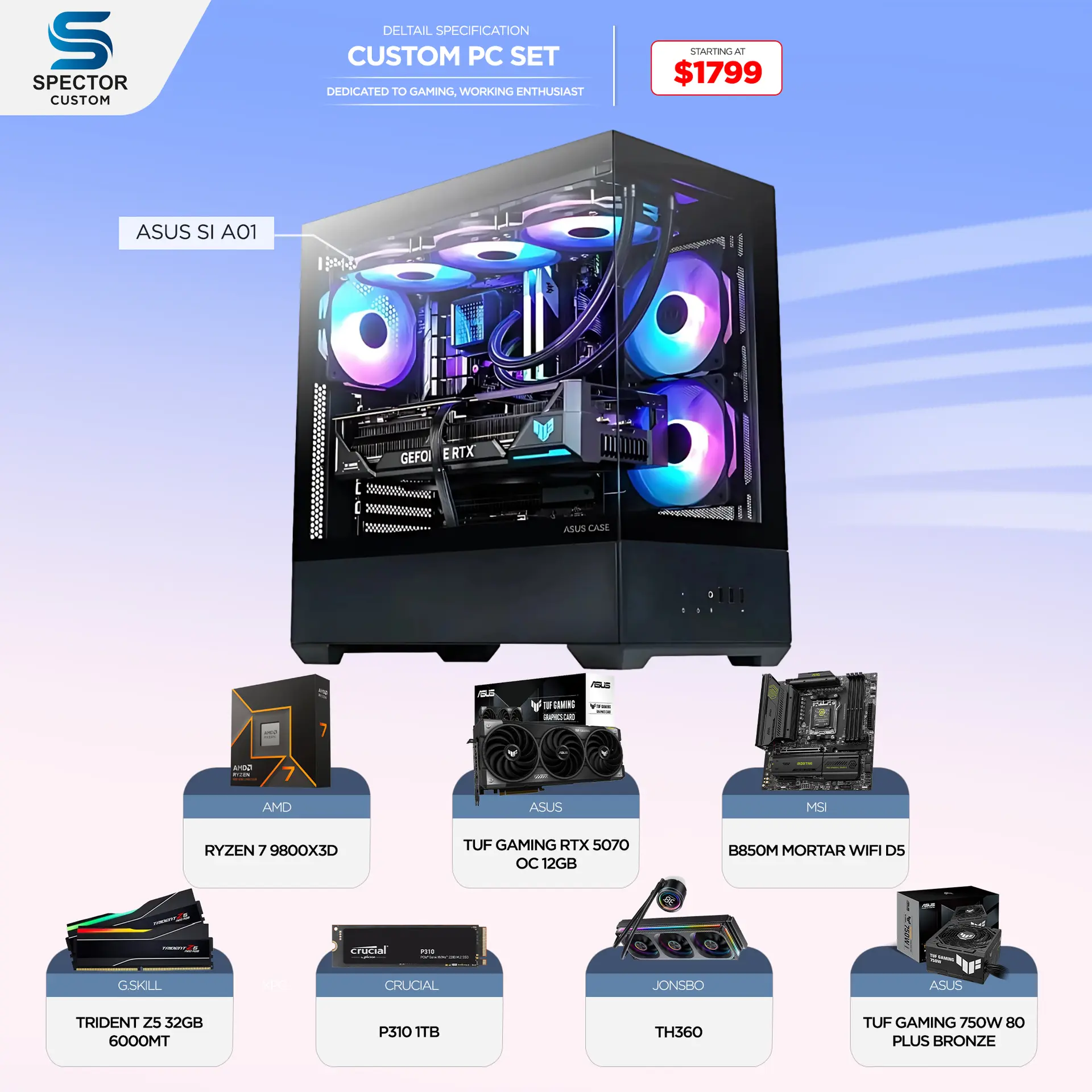 AMD Ryzen 7 9800X3D RTX 5070