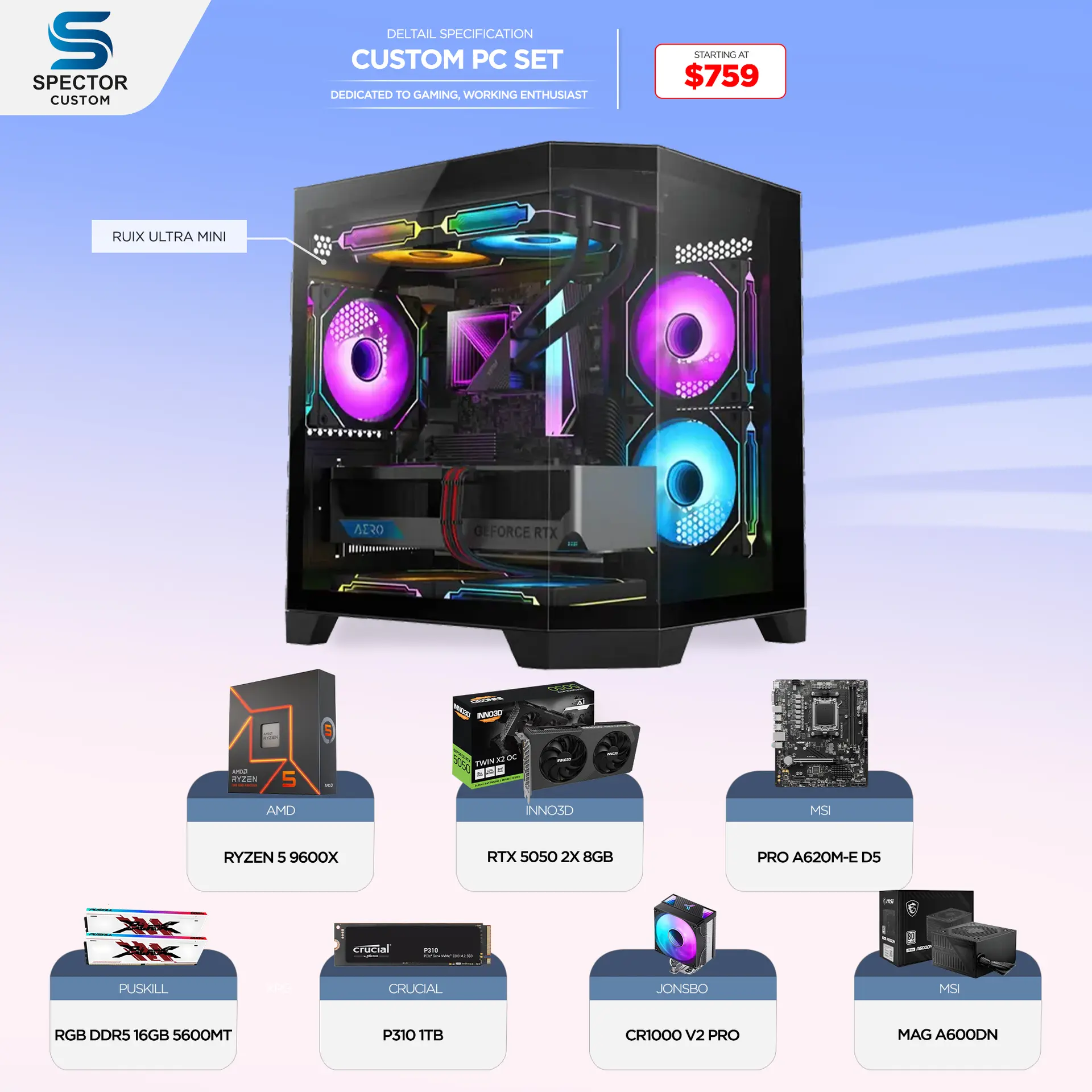 AMD Ryzen 5 9600X RTX5050