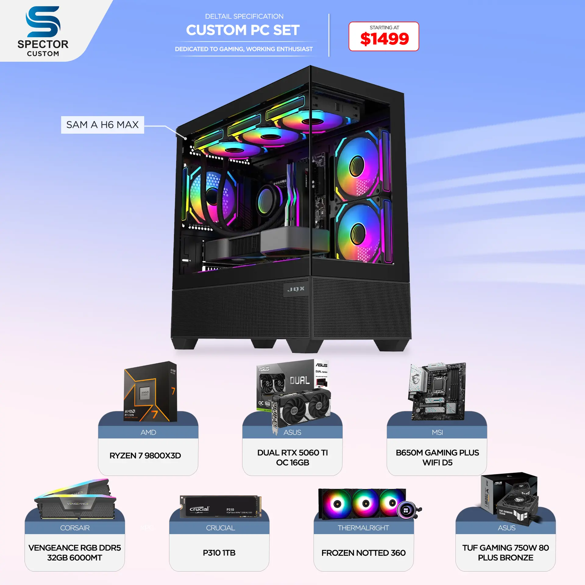 AMD Ryzen 7 9800X3D RTX 5060 Ti