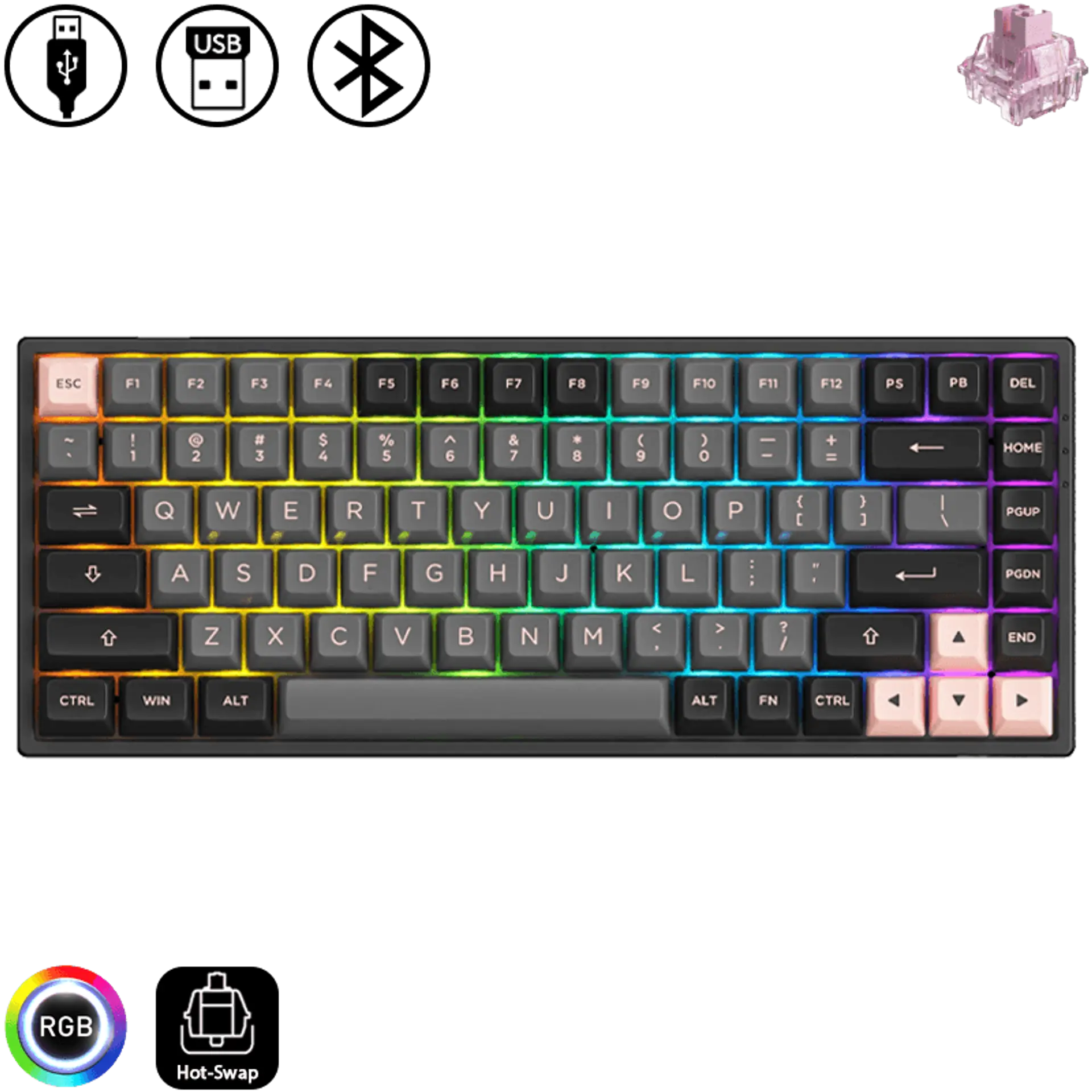 3084B Plus - Black & Pink