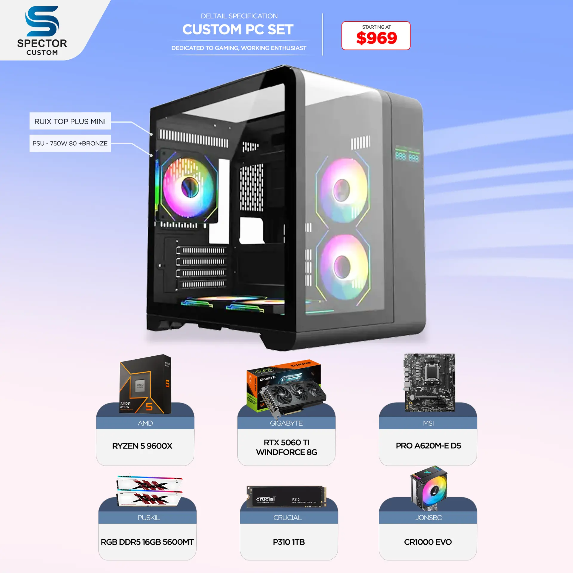 AMD Ryzen 5 9600X RTX5060 Ti
