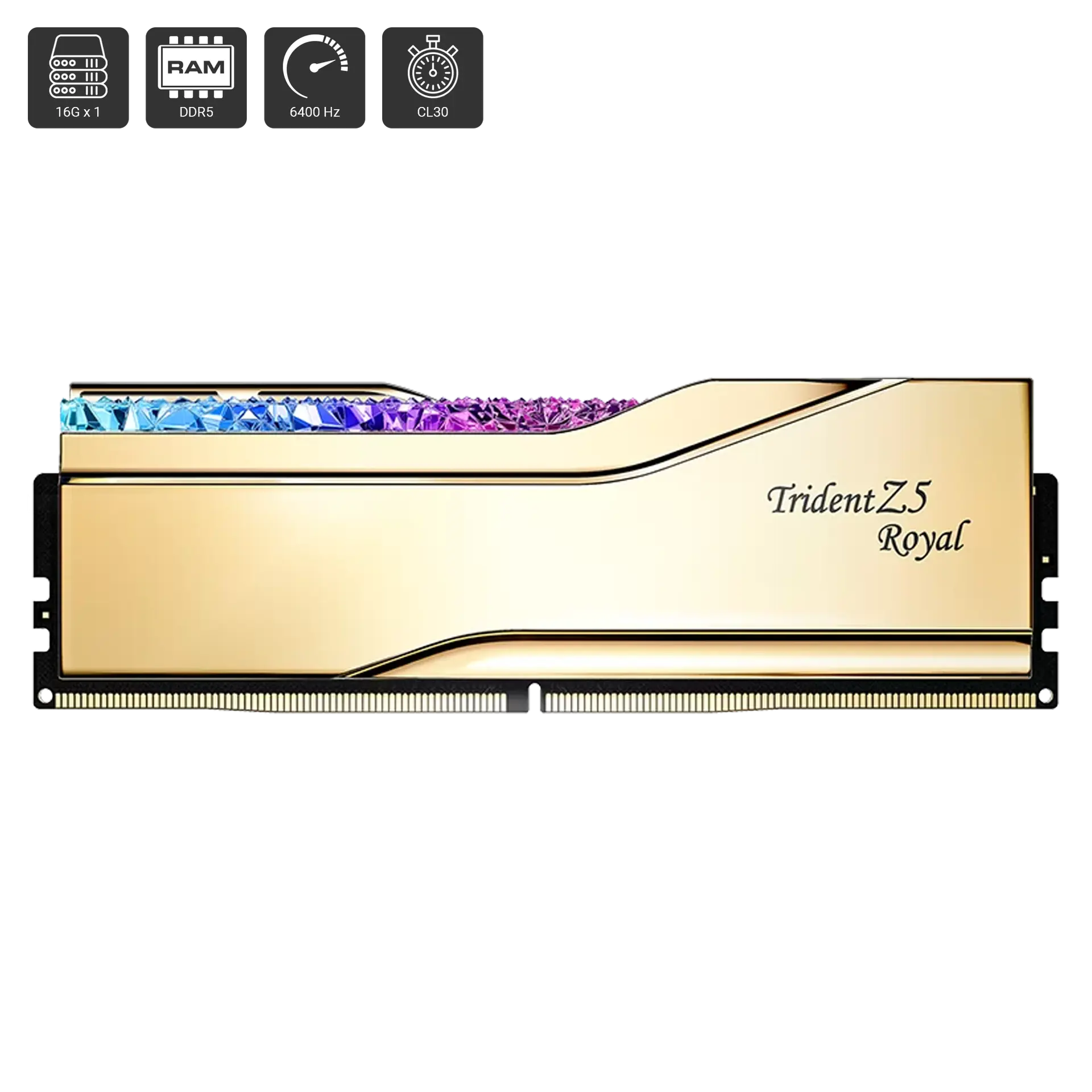 Trident Z5 Royal Gold RGB 16GB (1 x 16GB) DDR5 DRAM 6400Hz