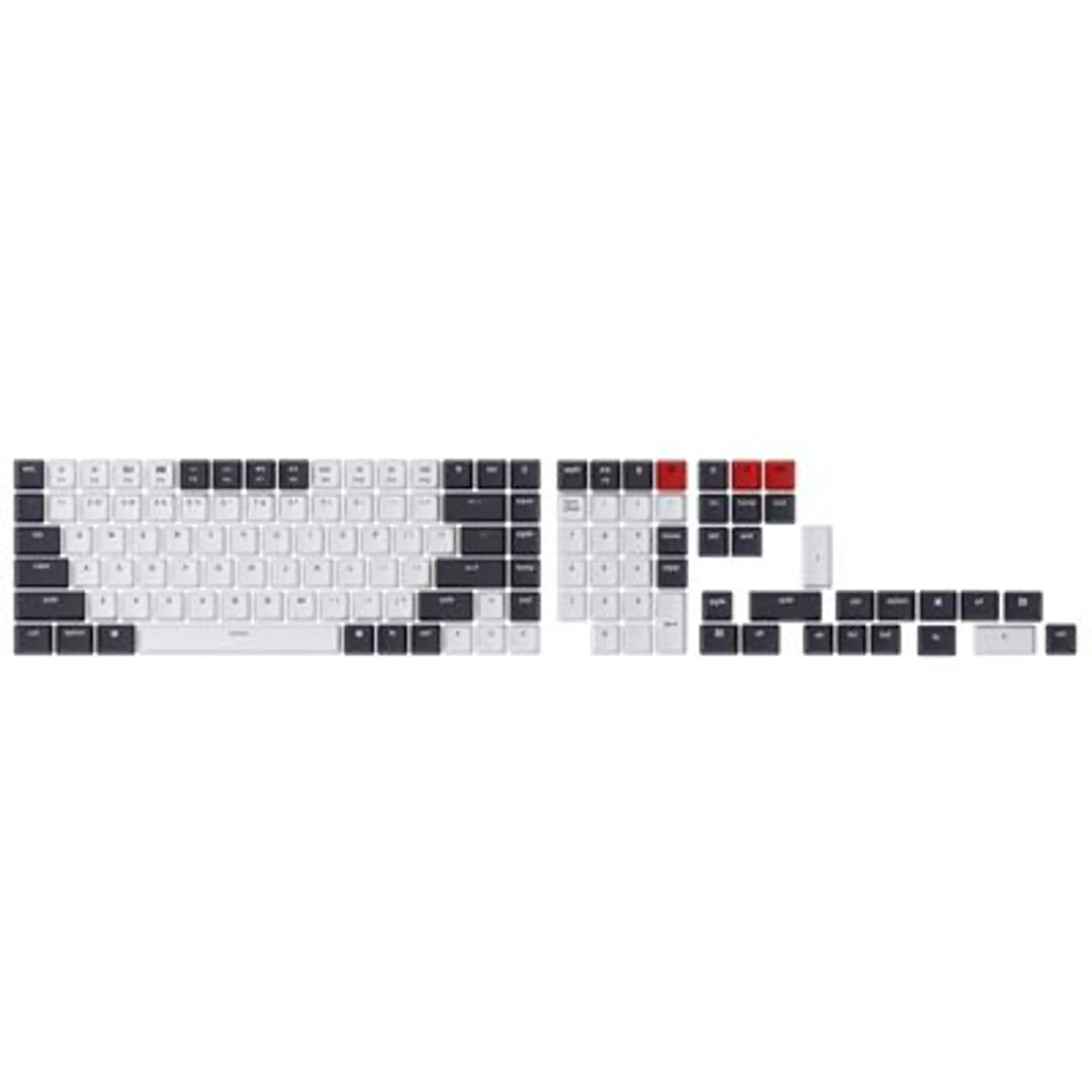 Double Shot ABS Full Set Keycap Set (Bluish Black and White)