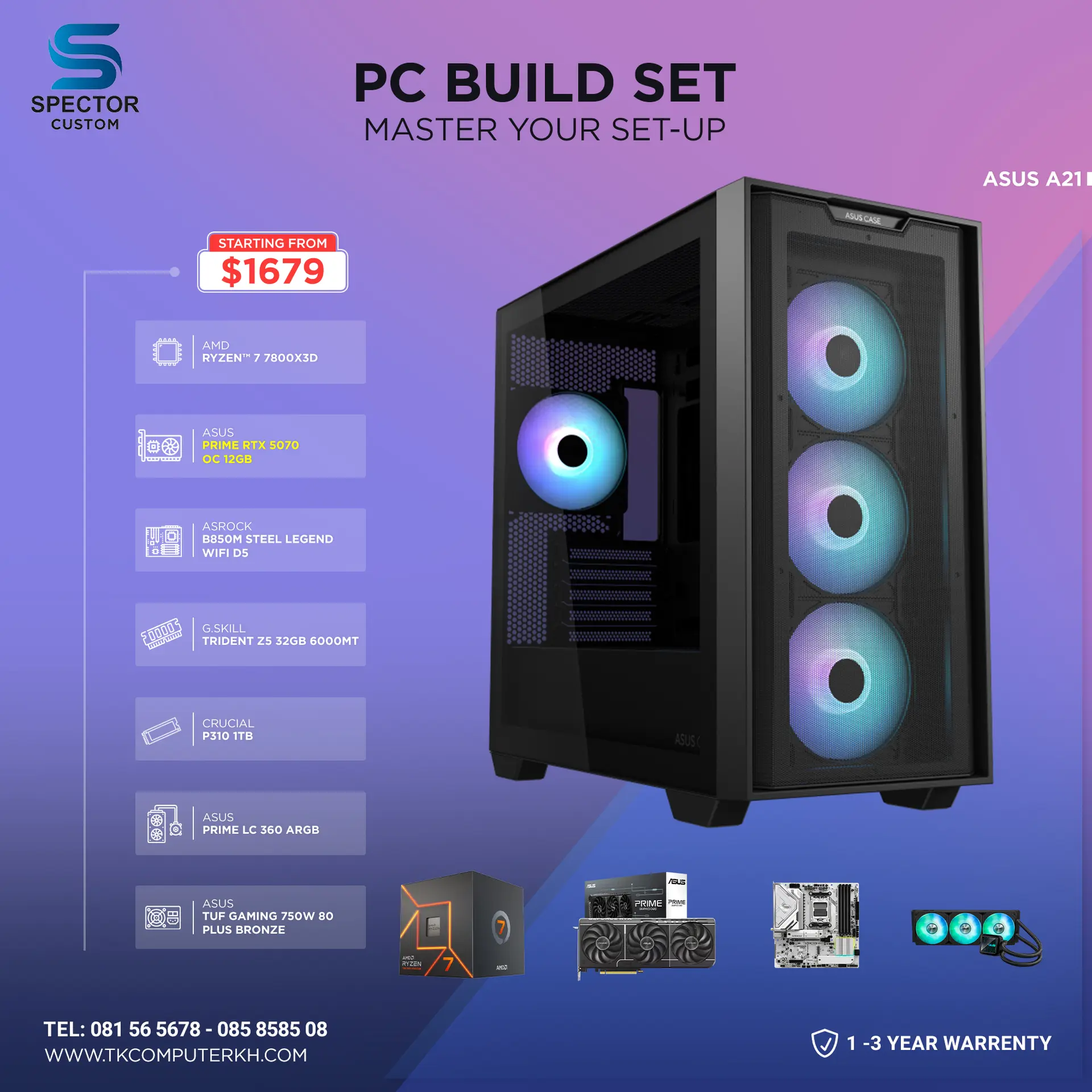 AMD Ryzen 7 7800X3D RTX 5070