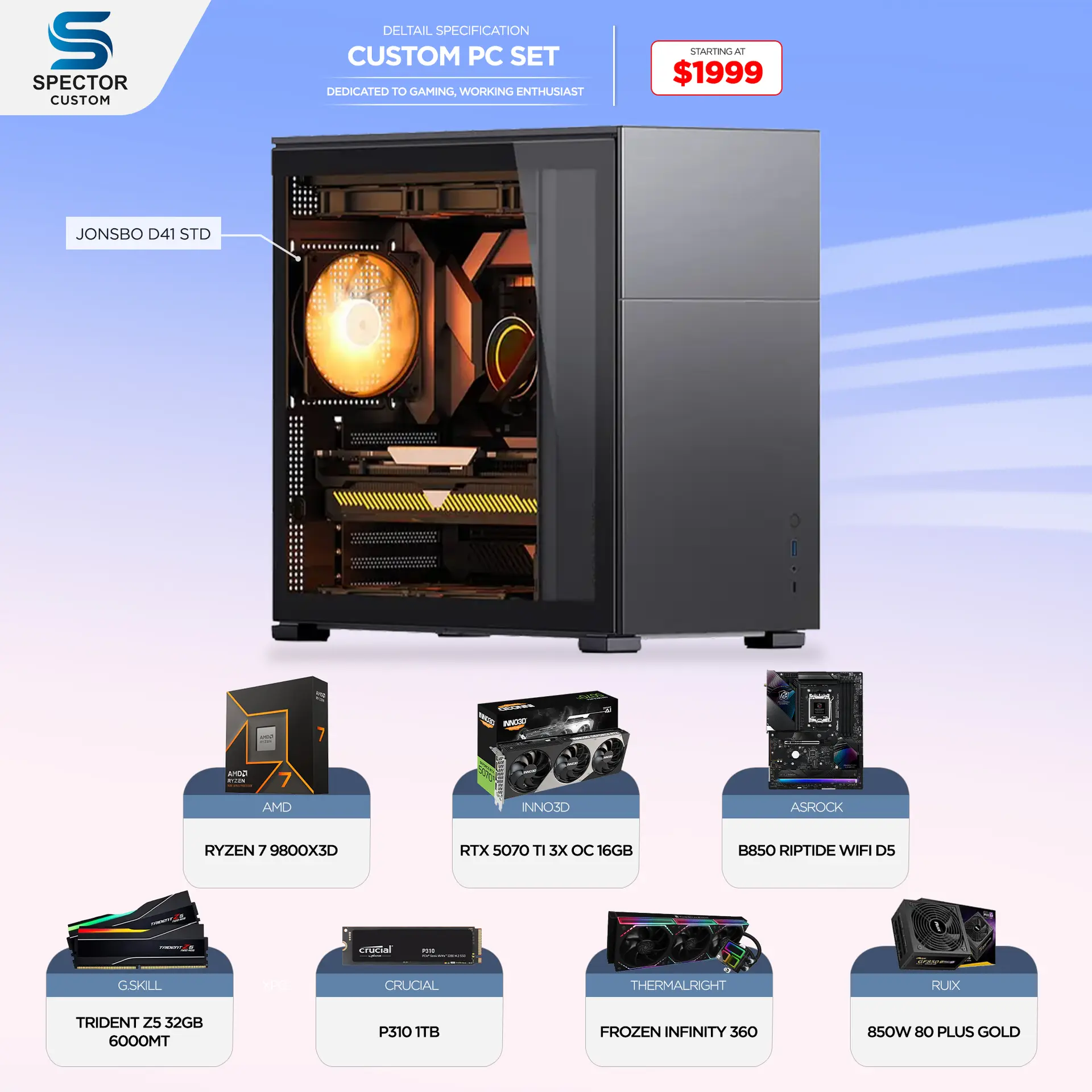 AMD Ryzen 7 9800X3D RTX 5070 Ti
