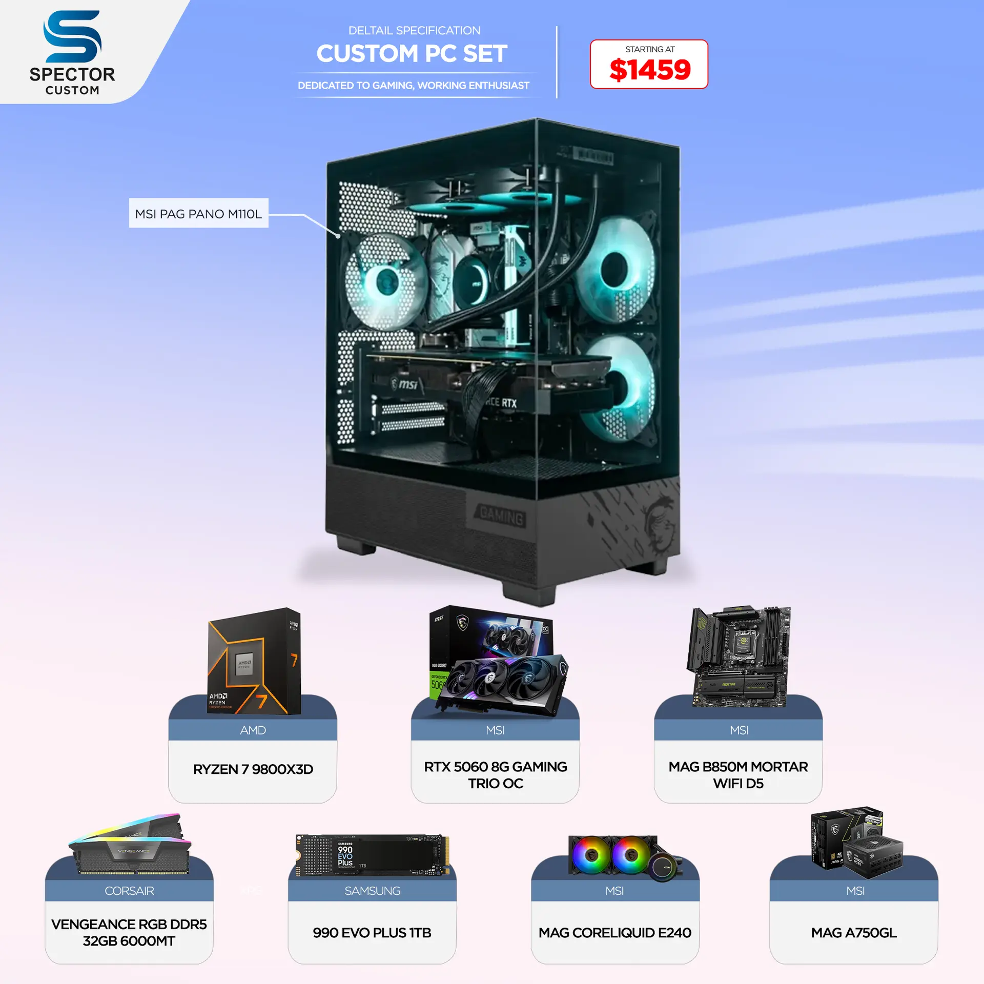 AMD Ryzen 7 9800X3D RTX 5060 