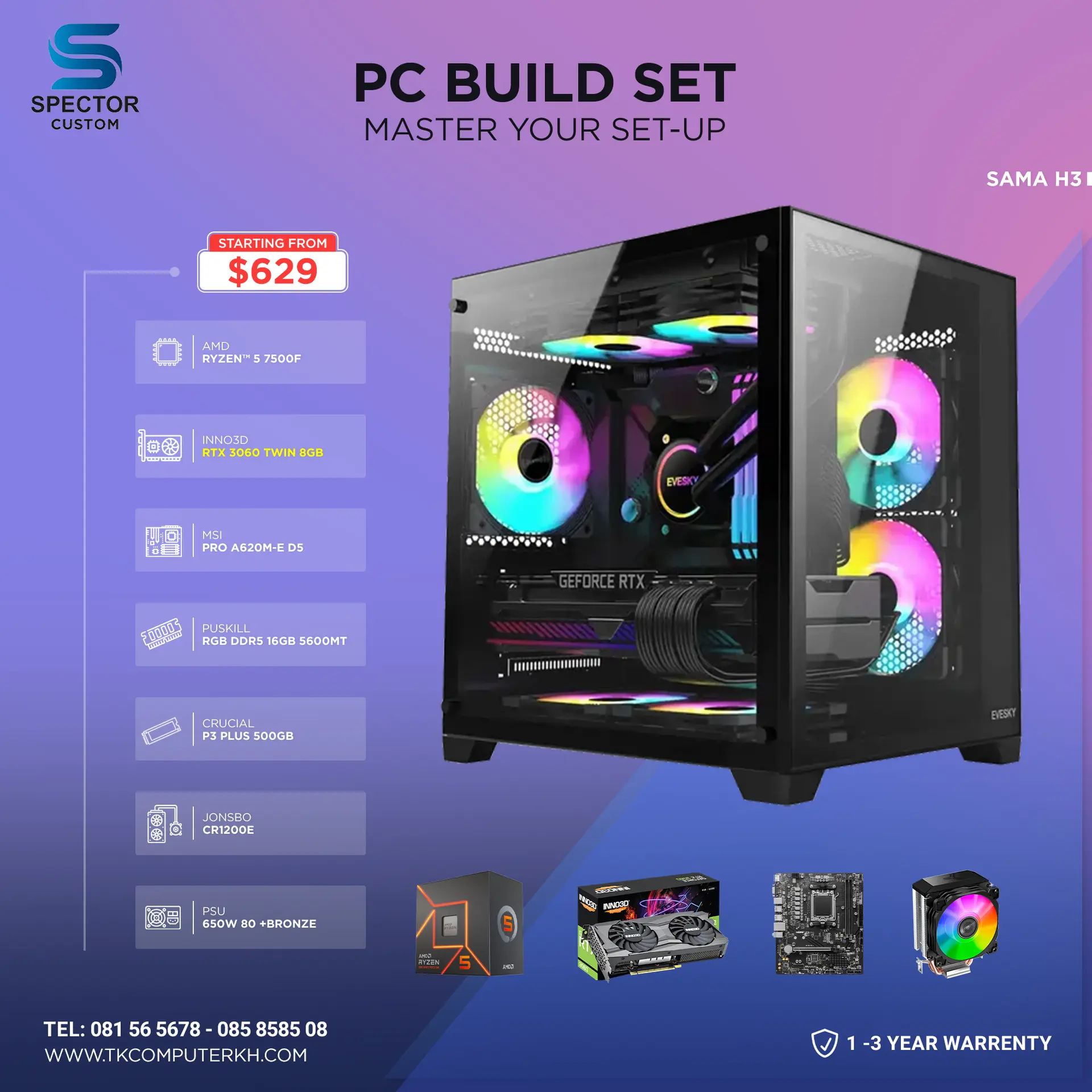 AMD Ryzen 5 7500F RTX3060