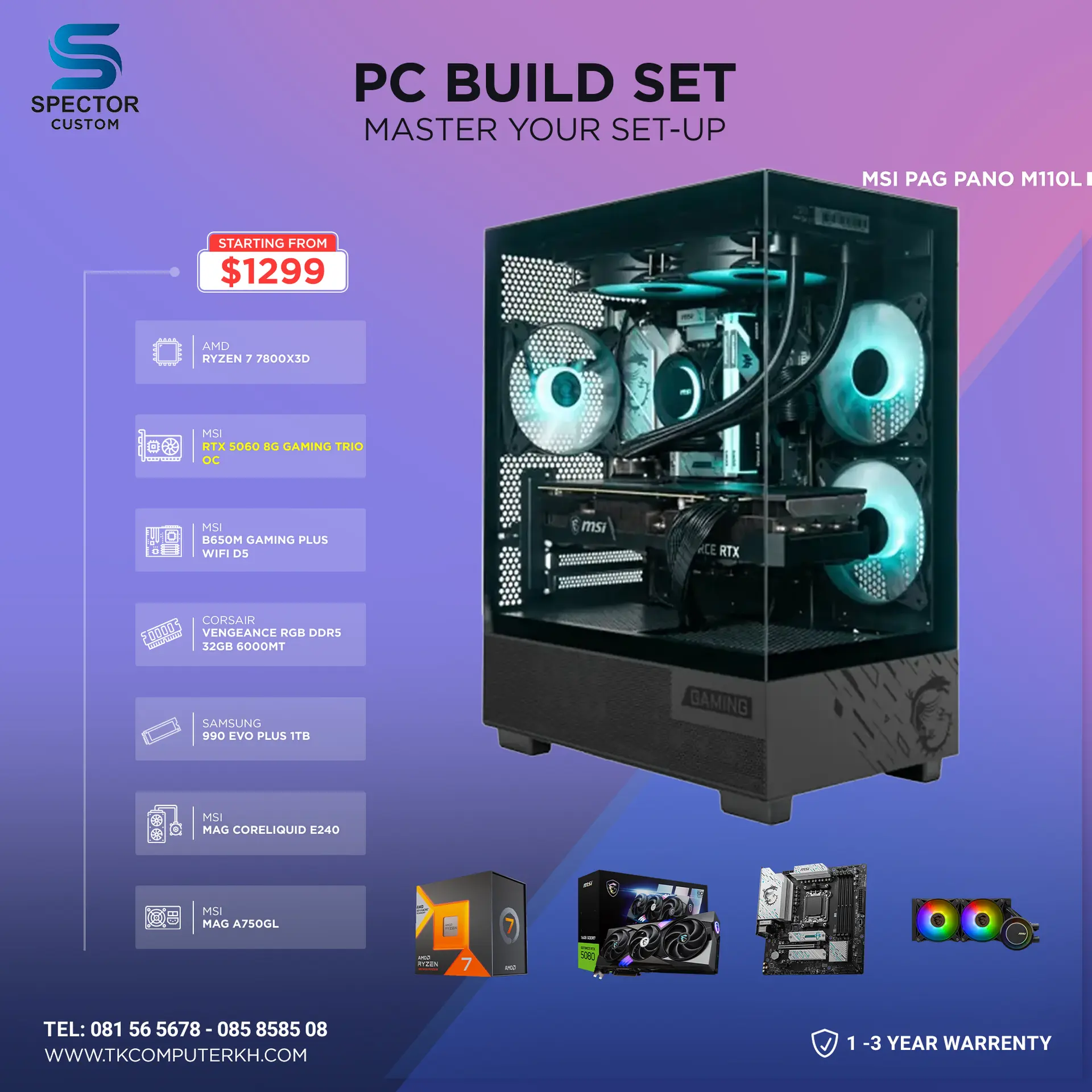 AMD Ryzen 7 7800X3D RTX 5060 