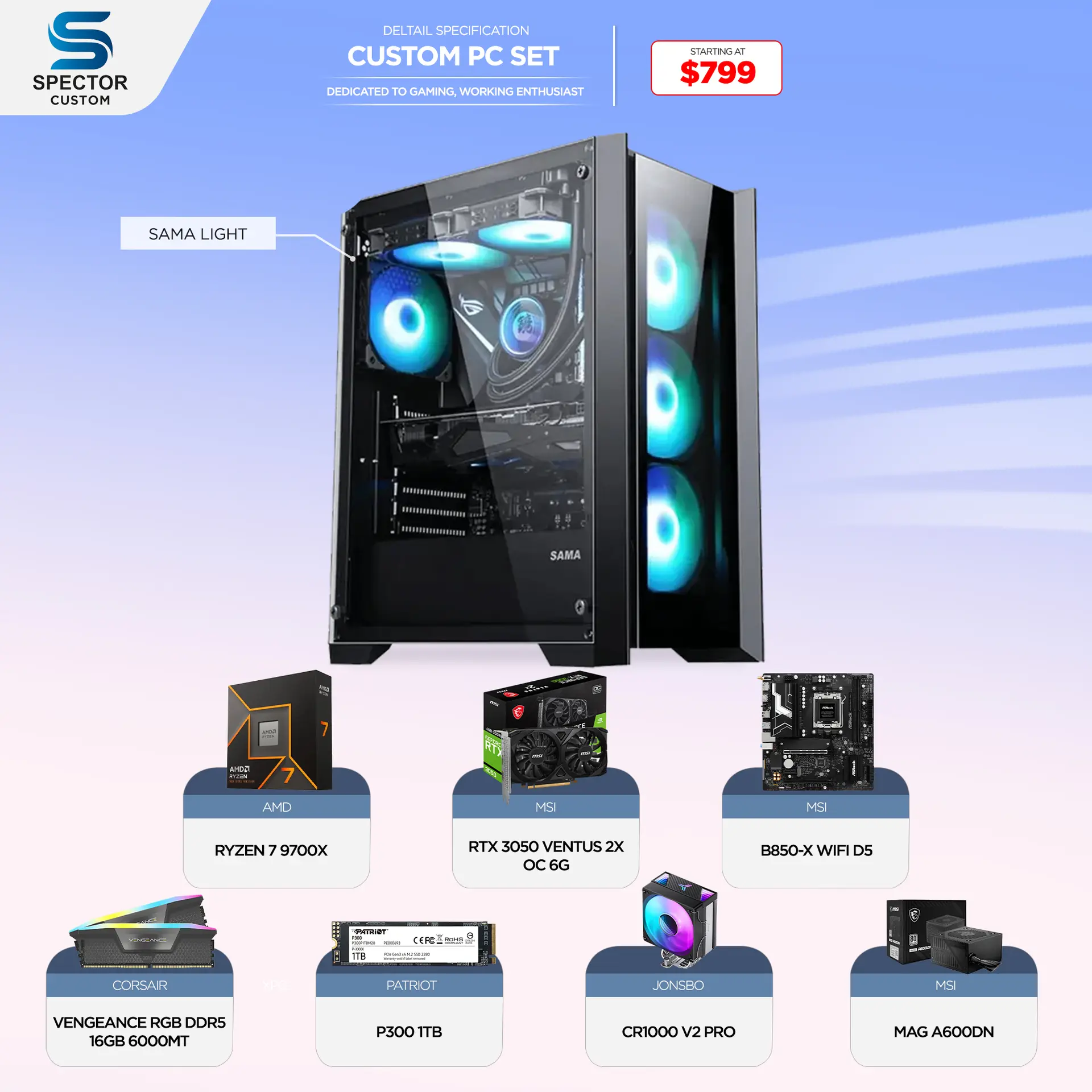 AMD Ryzen 7 9700X RTX3050