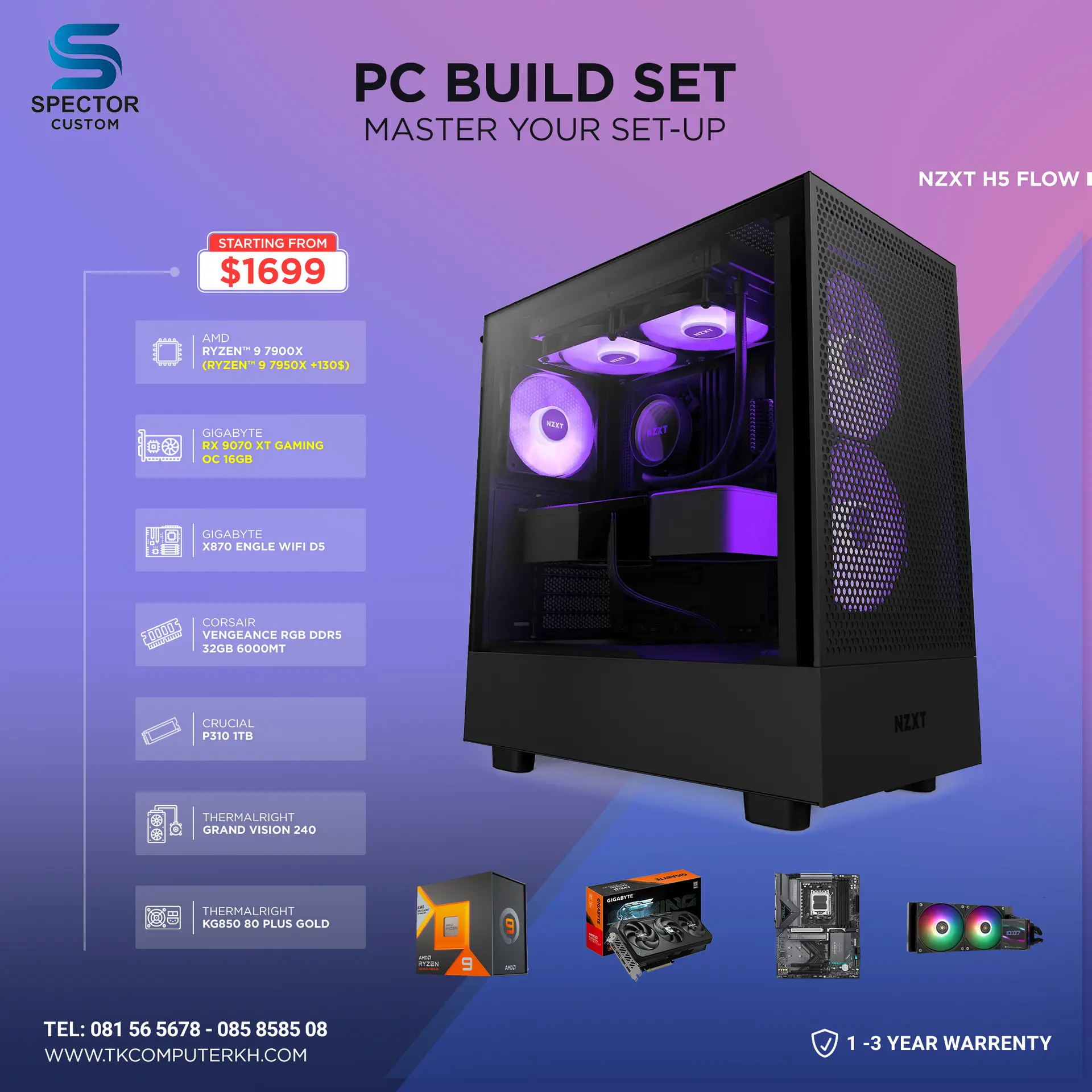 AMD Ryzen 9 7900X RX 9070