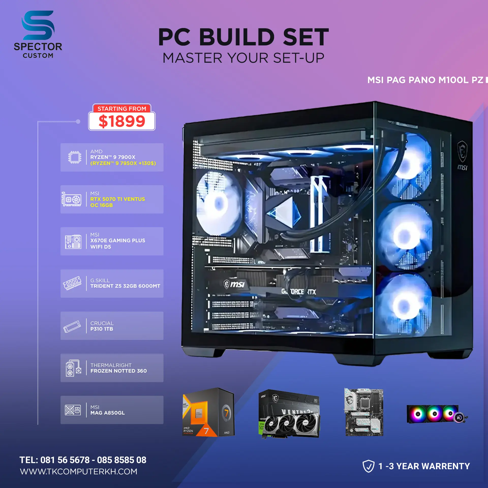 AMD Ryzen 9 7900X RTX 5070 Ti