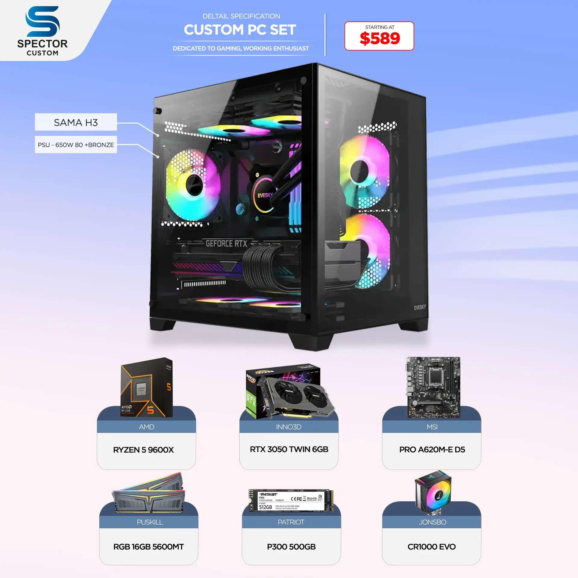 AMD Ryzen 5 9600X RTX3050