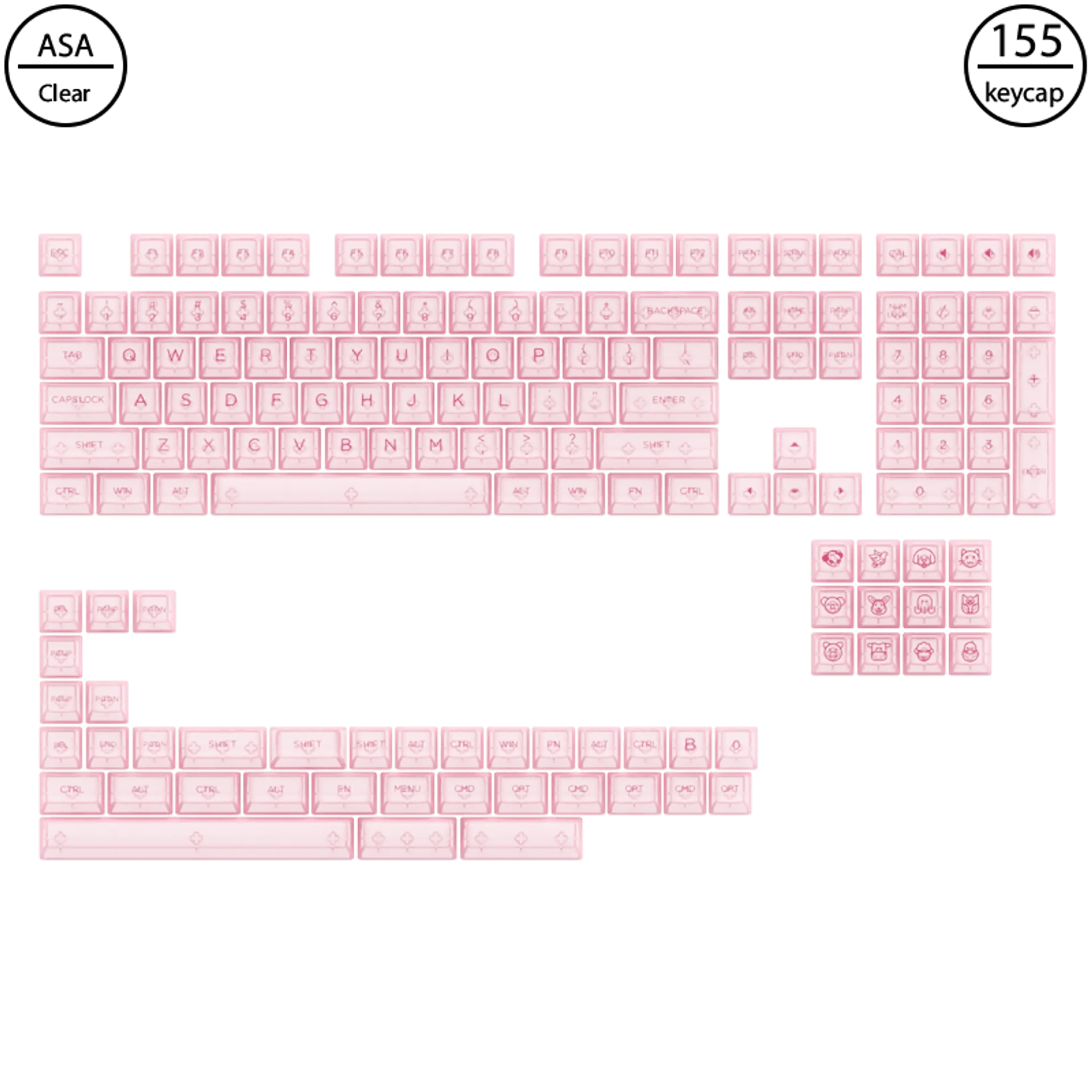 Clear Transparent - Pink